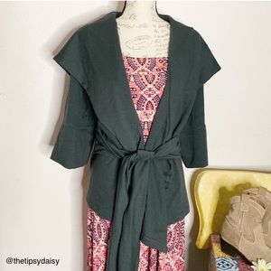 Yoga wrap hooded kimono